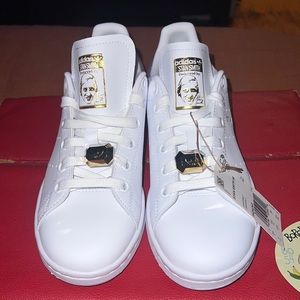 adidas Originals Stan Smith W White Silver Gold Women Classic Casual Shoe